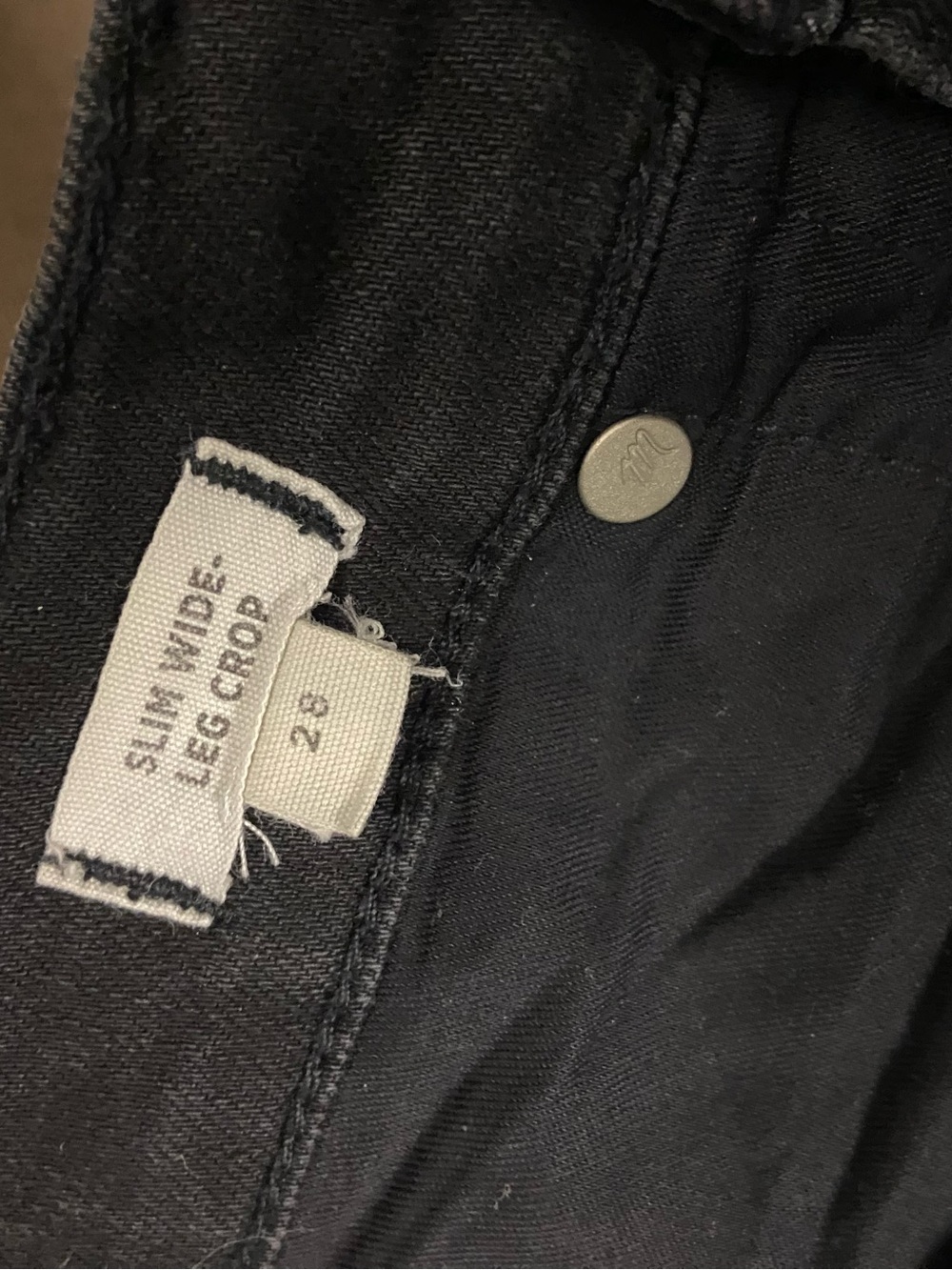 Madewell Jeans Women Size 28 Black Slim Wide-Leg Crop Cropped Denim - Picture 7 of 7
